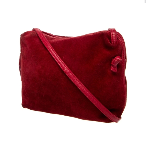 Bottega Veneta Handbags - Bottega Veneta Authentic Red Suede Crossbody Bag